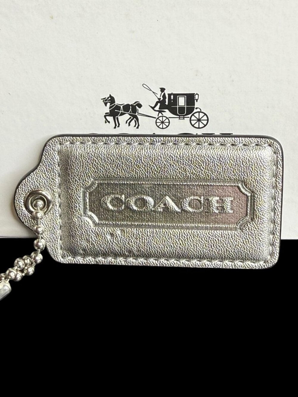 Coach XL Hangtag - Silver Metallic (3")